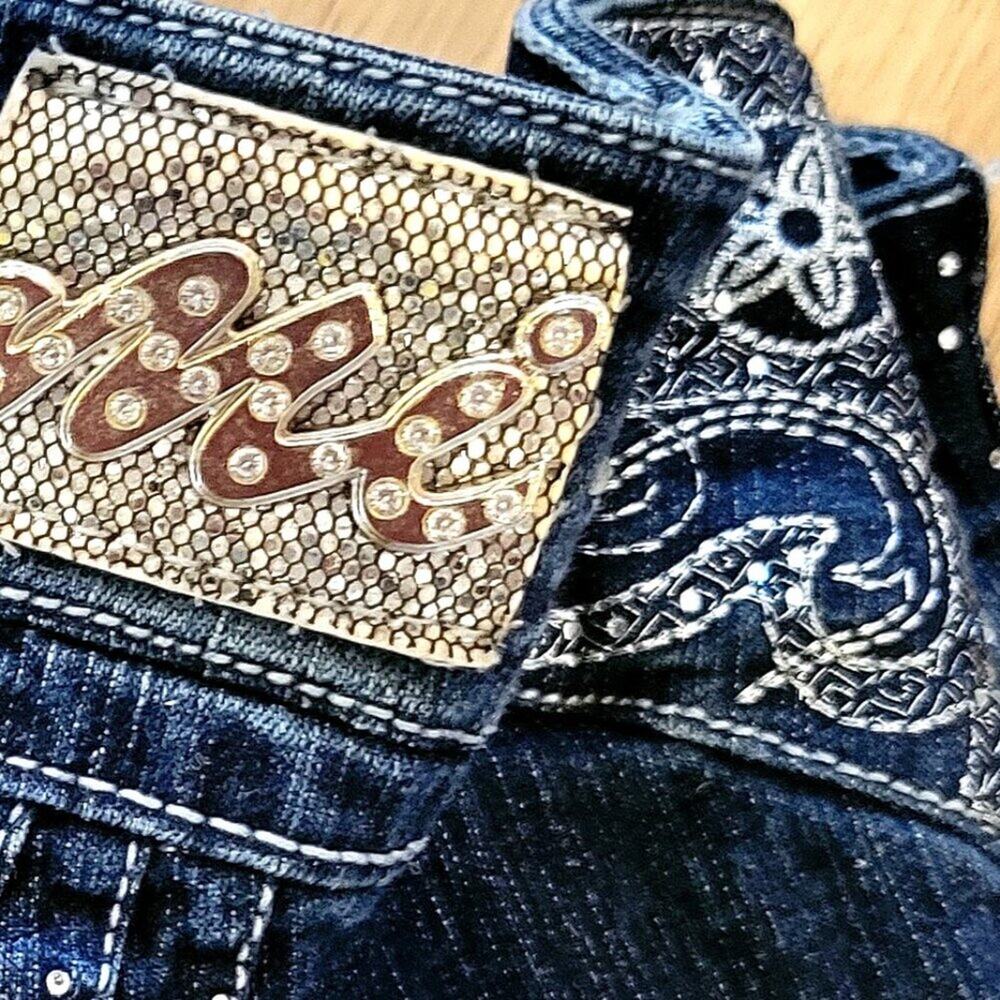 Amazing Mi Cropped Jeans Lace Up Back Size 11 - Picture 9 of 10